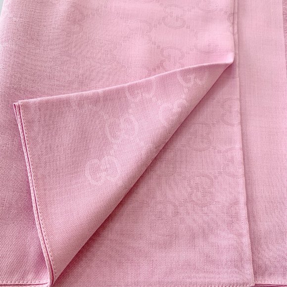 The Gucci Monogram GG Long Scarf in Rose Pink - Picture 11 of 12